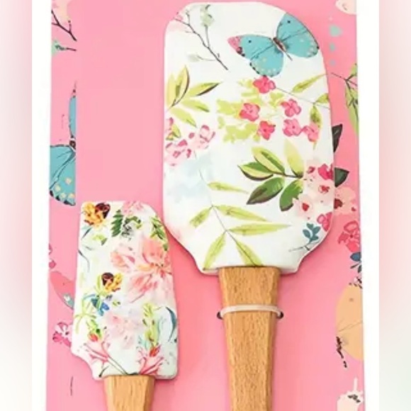 Set of 2 Garden Flowers & Butterflies Silicone Spatulas - Picture 5 of 5